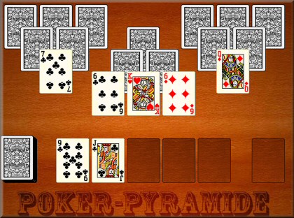 Poker-Pyramide spielen und Geld gewinnen